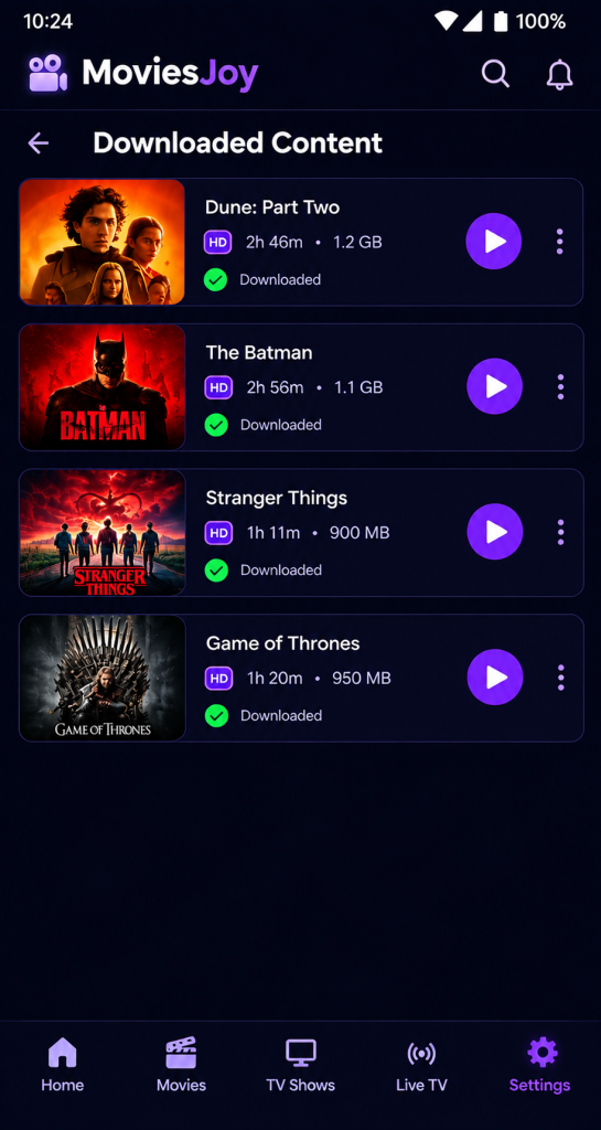 MoviesJoy App Screenshots